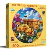 Sunsout Butterflies And Bees 500 Piece Jigsaw Puzzle For Adults Round In Yellow