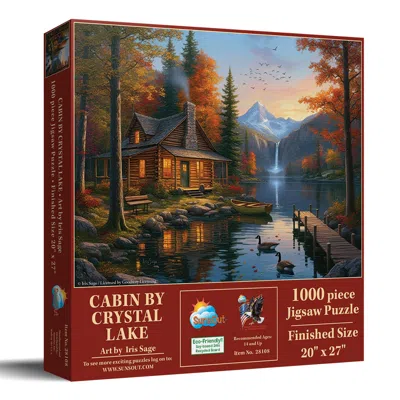 Sunsout Cabin By Crystal Lake 1000 Piece Jigsaw Puzzle For Adults In Burgundy