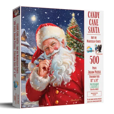 Sunsout Candy Cane Santa 500 Piece Jigsaw Puzzle For Adults Christmas In Multi