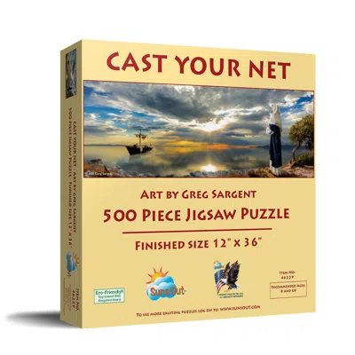 Sunsout Cast Your Net 500 Piece Jigsaw Puzzle For Adults Panoramic In Multi