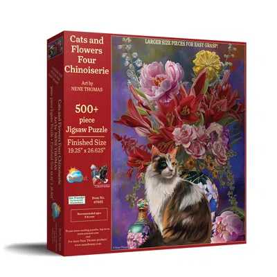 Sunsout Cats And Flowers Four Chinoiserie 500 Piece Jigsaw Puzzle For Adults Large Pieces In Multi