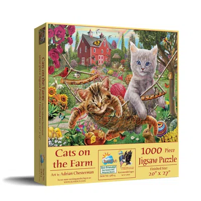 Sunsout Cats On The Farm 1000 Piece Jigsaw Puzzle For Adults In Yellow