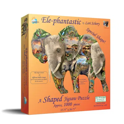 Sunsout Ele-phantastic 1000 Piece Jigsaw Puzzle For Adults Special Shape In Yellow