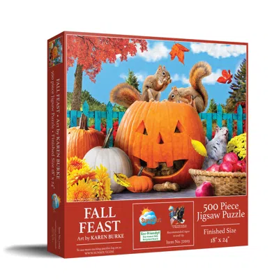Sunsout Fall Feast 500 Piece Jigsaw Puzzle For Adults Halloween In Red