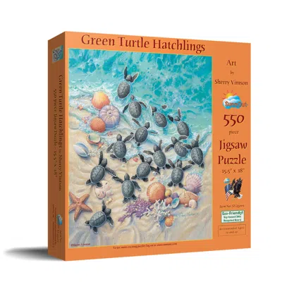 Sunsout Green Turtle Hatchlings 550 Piece Jigsaw Puzzle For Adults In Multi