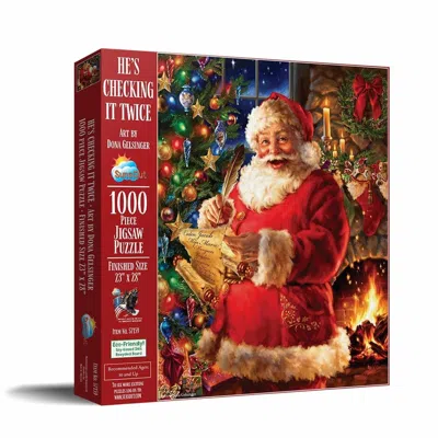 Sunsout Hes Checking It Twice 1000 Piece Jigsaw Puzzle For Adults Christmas In Multi