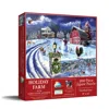 Sunsout Holiday Farm Road 500 Piece Jigsaw Puzzle For Adults Christmas In Multi
