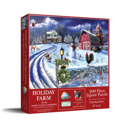 Sunsout Holiday Farm Road 500 Piece Jigsaw Puzzle For Adults Christmas In Multi