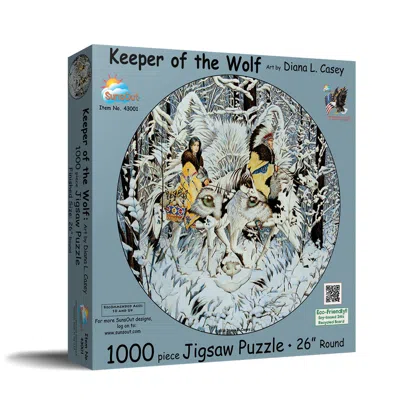 Sunsout Keeper Of The Wolf 1000 Piece Jigsaw Puzzle For Adults Round In Multi
