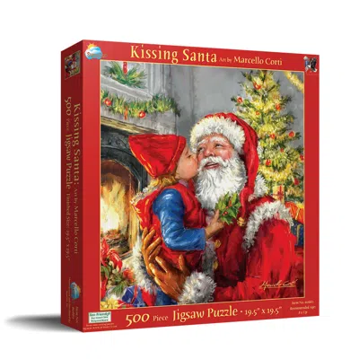 Sunsout Kissing Santa 500 Piece Jigsaw Puzzle For Adults Christmas In Multi
