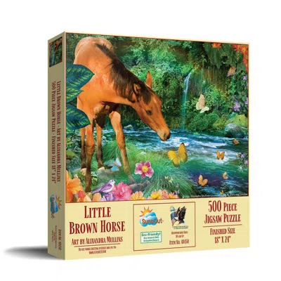 SUNSOUT LITTLE BROWN HORSE 500 PIECE JIGSAW PUZZLE FOR ADULTS