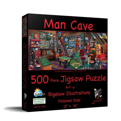 Sunsout Man Cave 500 Piece Jigsaw Puzzle For Adults In Black