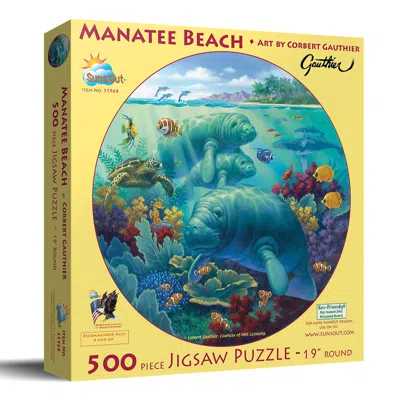 Sunsout Manatee Beach 500 Piece Jigsaw Puzzle For Adults Round