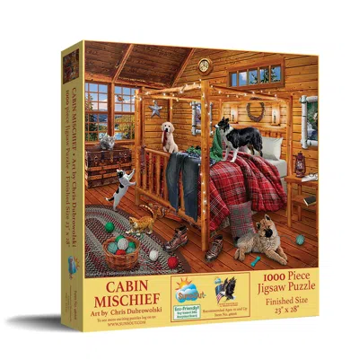 Sunsout Mountain Cabin Mischief 1000 Piece Jigsaw Puzzle For Adults In Yellow