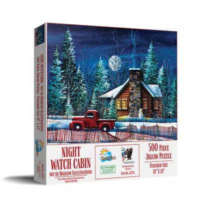 Sunsout Night Watch Cabin 500 Piece Jigsaw Puzzle For Adults Christmas In Multi