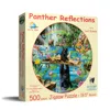 Sunsout Panther Reflections 500 Piece Jigsaw Puzzle For Adults Round In Multi