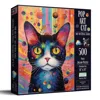 Sunsout Pop Art Cat 500 Piece Jigsaw Puzzle For Adults In Blue