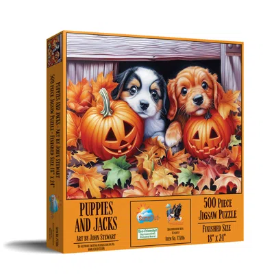 Sunsout Puppies And Jacks 500 Piece Jigsaw Puzzle For Adults Halloween In Orange