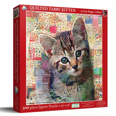 Sunsout Quilted Tabby Kitten 500 Piece Jigsaw Puzzle For Adults In Multi