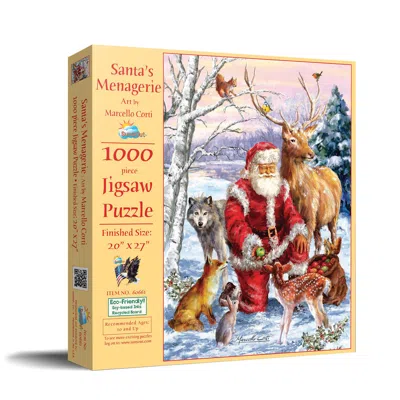 Sunsout Santa's Menagerie 1000 Piece Jigsaw Puzzle For Adults Christmas In Yellow