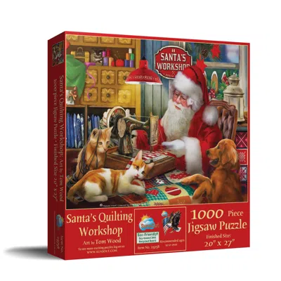 Sunsout Santa's Quilting Workshop 1000 Piece Jigsaw Puzzle For Adults Christmas In Multi