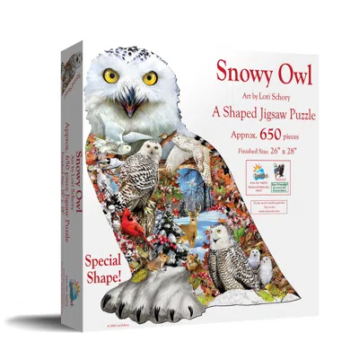 Sunsout Snowy Owl 650 Piece Jigsaw Puzzle For Adults Special Shape In Multi