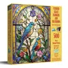 Sunsout Stained Glass Flowers And Bluebirds 500 Piece Jigsaw Puzzle For Adults In Multi