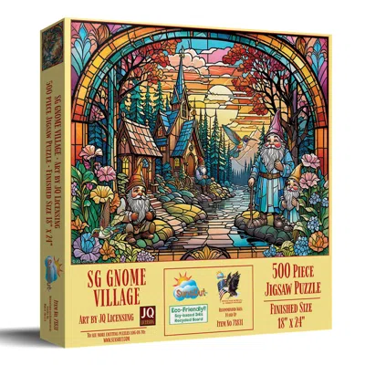 Sunsout Stained Glass Gnome Village 500 Piece Jigsaw Puzzle For Adults