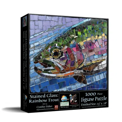 Sunsout Stained Glass Rainbow Trout 1000 Piece Jigsaw Puzzle For Adults In Multi