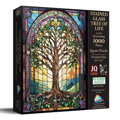 Sunsout Stained Glass Tree Of Life 1000 Piece Jigsaw Puzzle For Adults In Black