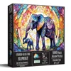 Sunsout Stained Glass Zoo Elephants 1000 Piece Jigsaw Puzzle For Adults