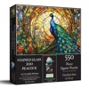 Sunsout Stained Glass Zoo Peacock 550 Piece Jigsaw Puzzle For Adults In Multi