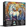 Sunsout Stained Glass Zoo White Horse 500 Piece Jigsaw Puzzle For Adults In Multi