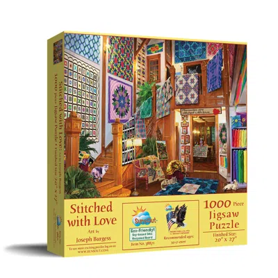 SUNSOUT STITCHED WITH LOVE 1000 PIECE JIGSAW PUZZLE FOR ADULTS