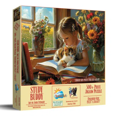 Sunsout Study Buddy 500 Piece Jigsaw Puzzle For Adults Large Pieces In Multi