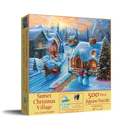Sunsout Sunset Christmas Village 500 Piece Jigsaw Puzzle For Adults In Yellow