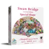 Sunsout Swan Bridge 1000 Piece Jigsaw Puzzle For Adults Special Shape In White