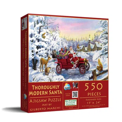 Sunsout Thoroughly Modern Santa 550 Piece Jigsaw Puzzle For Adults Christmas In Multi