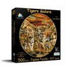 Sunsout Tigers Galore 500 Piece Jigsaw Puzzle For Adults Round In Black