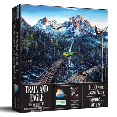 Sunsout Train And Eagle 1000 Piece Jigsaw Puzzle For Adults In Black
