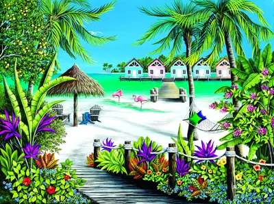 Sunsout Tropical Escape 500 Piece Jigsaw Puzzle For Adults