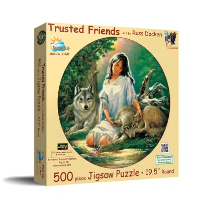 Sunsout Trusted Friends 500 Piece Jigsaw Puzzle For Adults Round In Multi