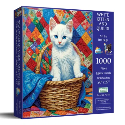 Sunsout White Kitten And Quilts 1000 Piece Jigsaw Puzzle For Adults
