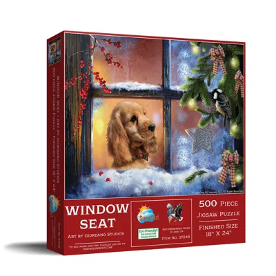 Sunsout Window Seat 500 Piece Jigsaw Puzzle For Adults Christmas In Red