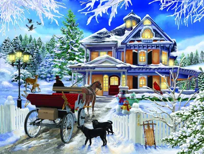 Sunsout Winter Visit 300 Piece Jigsaw Puzzle For Adults Christmas