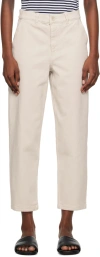 Sunspel Beige Tapered Trousers In Chalk
