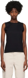 Sunspel Black Crewneck Tank Top In Black