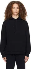 Sunspel Black Drawstring Hoodie In Black