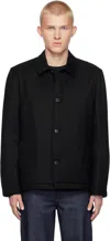 Sunspel Wool Coat In Black
