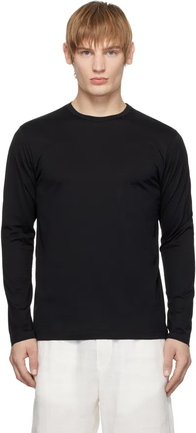 Sunspel Black Long Sleeve Classic T-shirt
